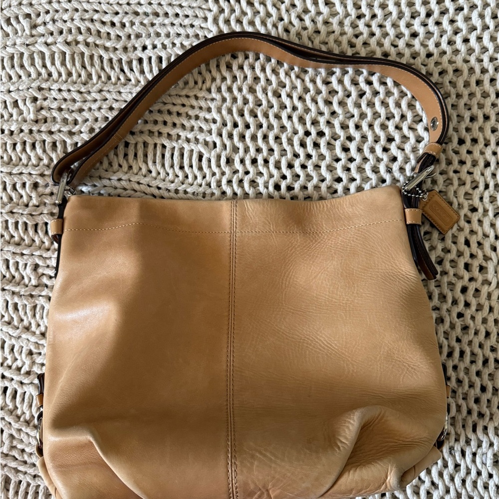Tan Leather Coach Shoulder Bag